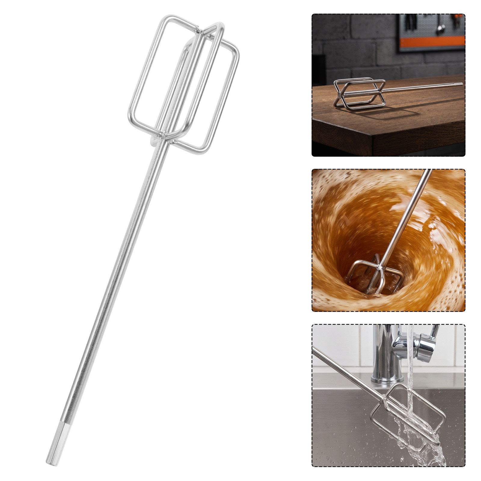 Wine Beer Making Supplies - Haste Misturadora de Aço Inoxidável com