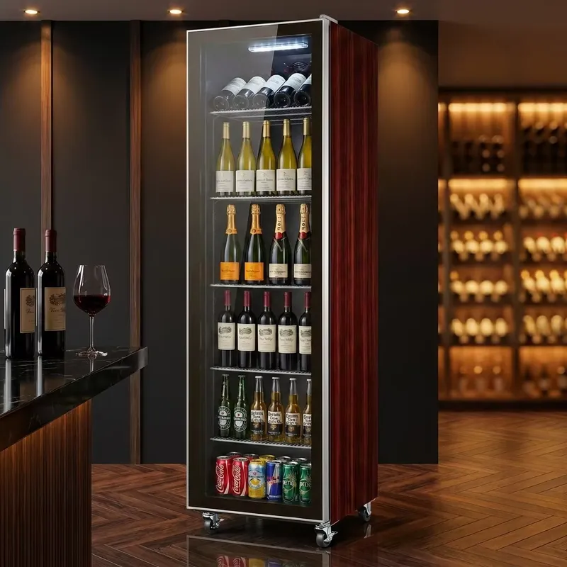 Wine Beer Cooler Fridge - Refrigerador Expositor Vertical YWM com Porta