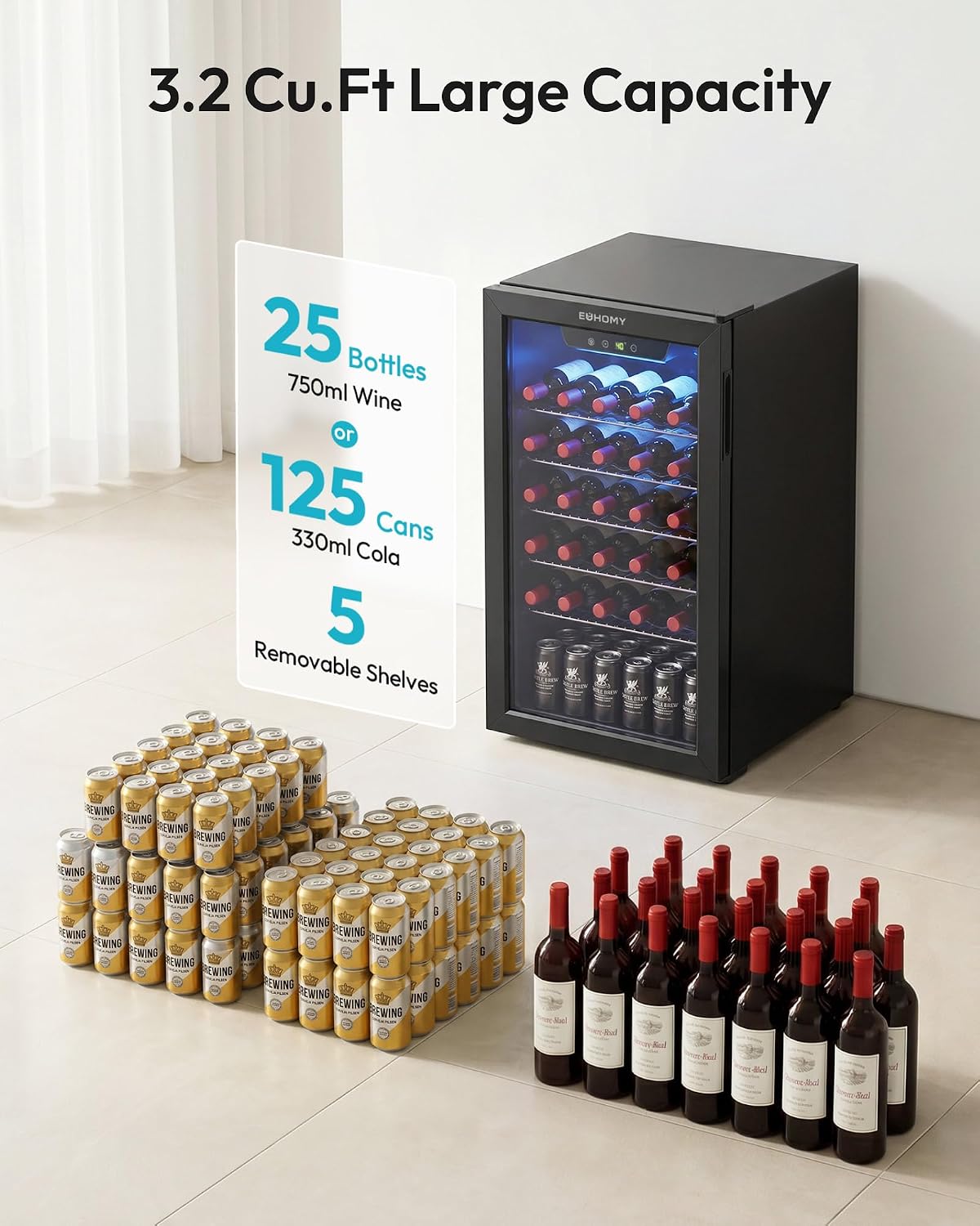 Cooler de Bebidas com Porta de - Wine Beer Cooler Fridge avaliação e preço