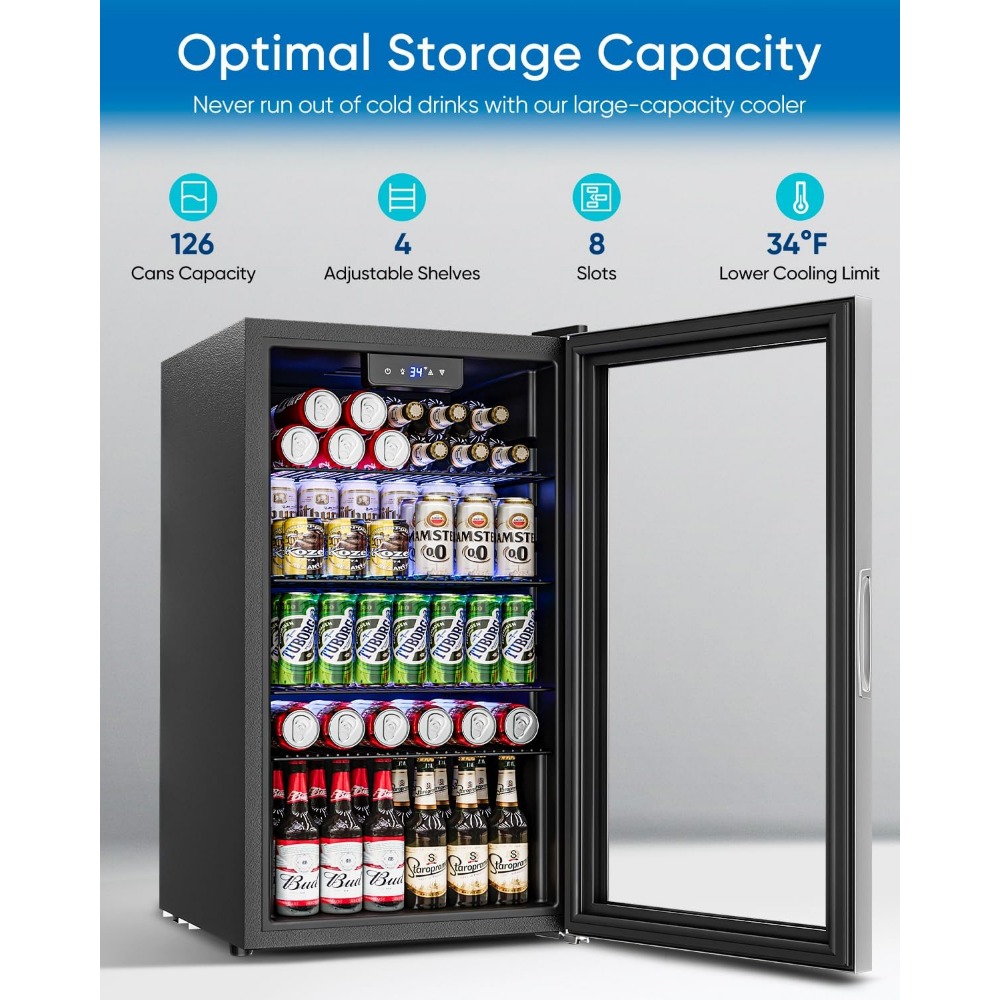 Beverage Refrigerator Cooler - - Wine Beer Cooler Fridge avaliação e preço