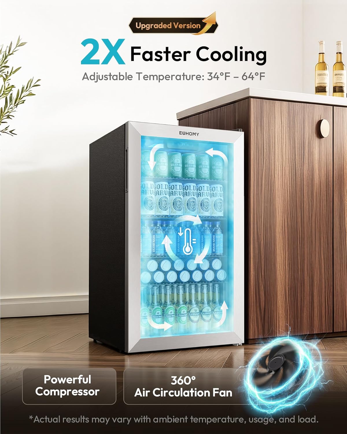 Mini Geladeira para 130 Latas, - Wine Beer Cooler Fridge avaliação e preço