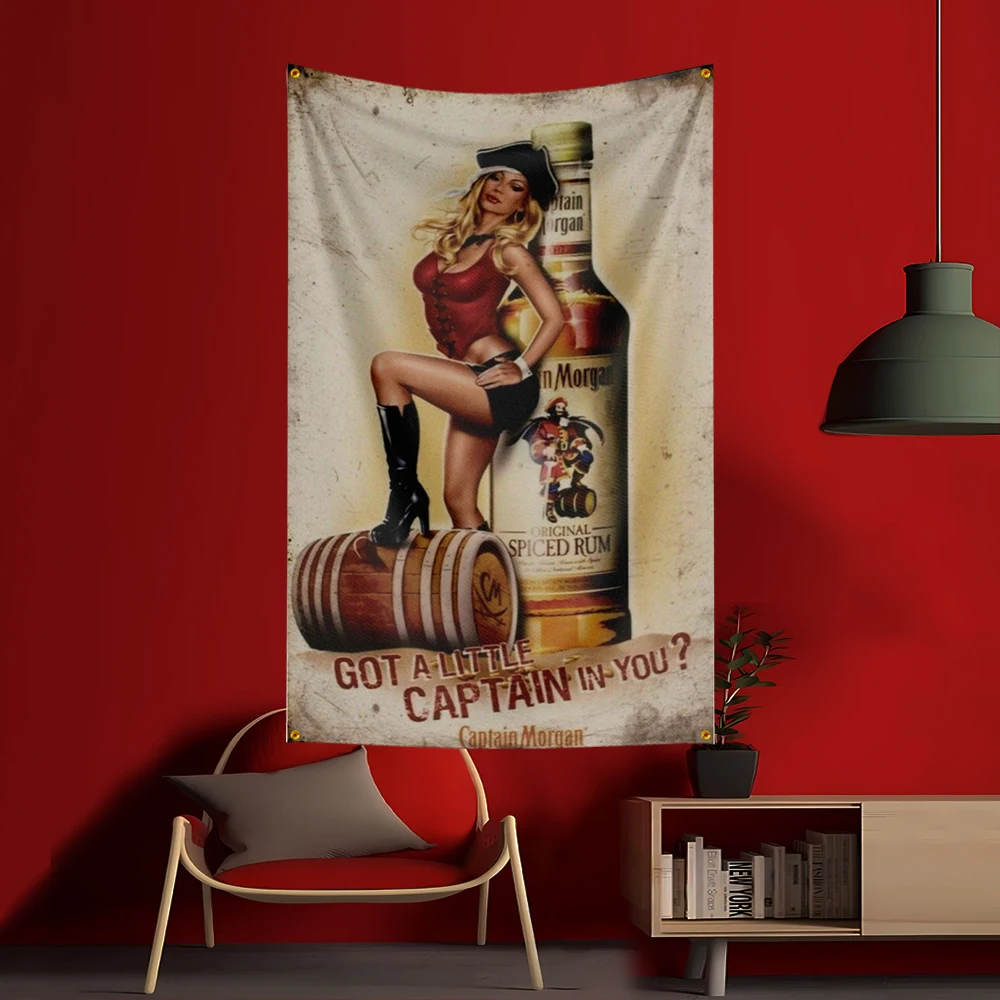 90x150cm c-captain morgans rum - Wine Beer Garden avaliação e preço
